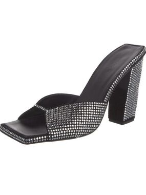 GIA/RHW Suede Crystal Embellishments Slide Heels